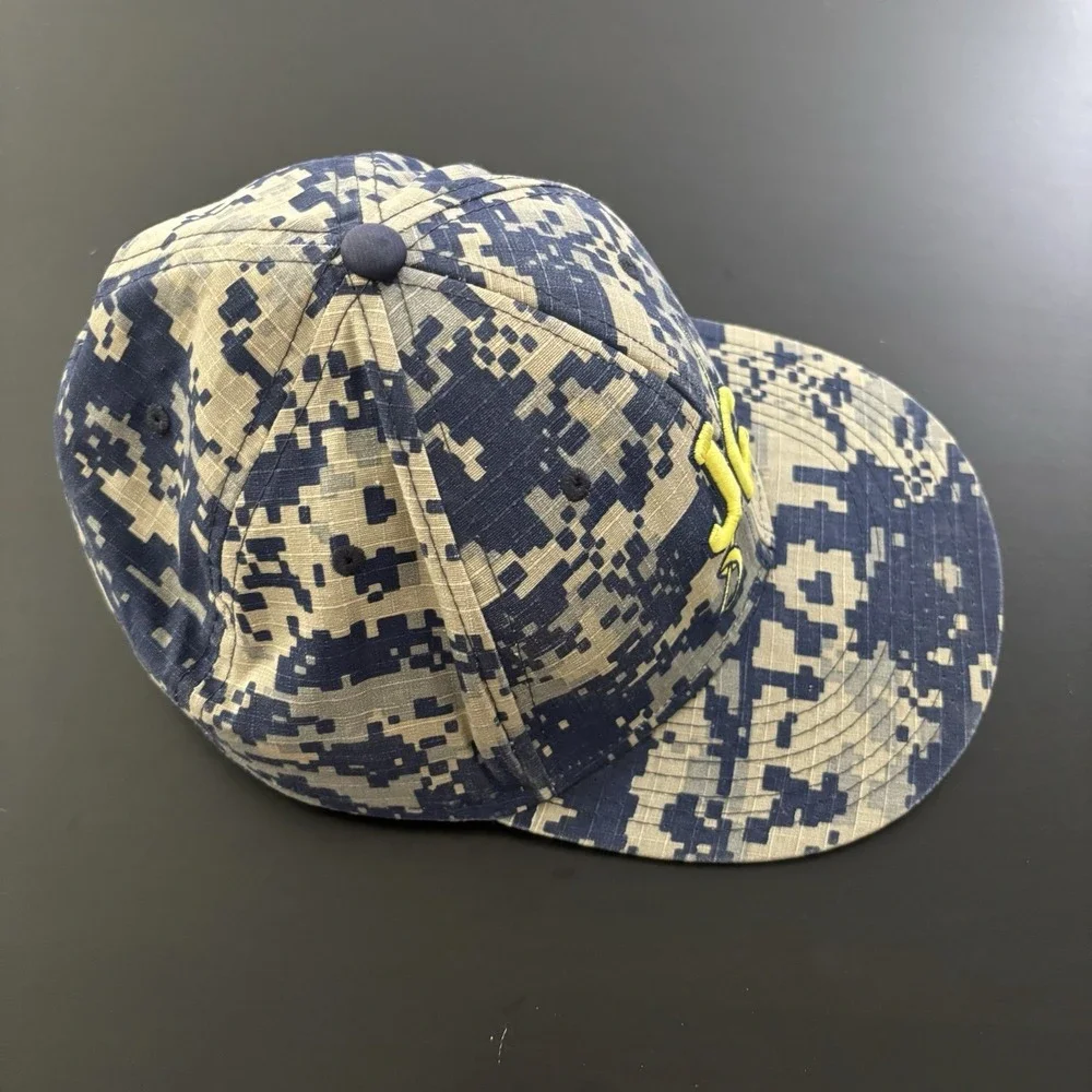 The Game Brand Baseball Hat‎ Blue Digital Camo Size 7 & 1/2 
